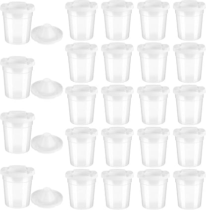 24 Packs No Spill Paint Cups with Lids for Painting Activities Reusable Spill Proof Paint Cups for Home Arts Crafts Supplies