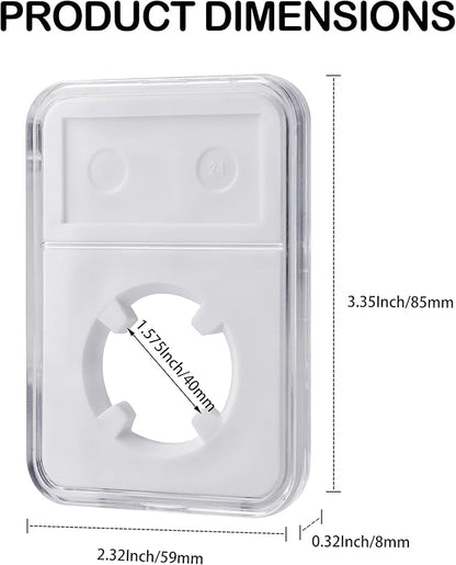 10 Packs 40mm Coin Slab Display Holder, Storage Case for American Silver Eagle 1 oz Coin, Clear Acrylic Cases for Coin Organize and Collection, Four-Point Fixation Coin Slab Capsules Protector