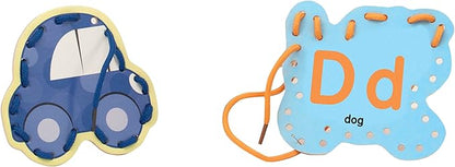 Melissa & Doug Alphabet Wooden Lacing Cards With Double-Sided Panels and Matching Laces
