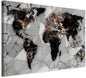 artgeist Canvas Wall Art Print World Map 35x24 in - 1pcs Home Decor Framed Stretched Picture Photo Painting Artwork Image Marable Black k-C-10012-b-a