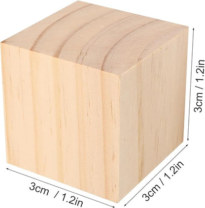 150 Packs Wooden Blocks for Crafts, 1.2 Inch Pine Wood Cubes, 3 x 3 x 3 cm Wooden Cubes for Paint, Stamp, Decorate, DIY Projects and Personalized Gifts,by GNIEMCKIN