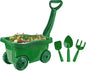 Duckura Kids Gardening Tools Set - 7pcs Wheelbarrow Set for Kids with Shovel, Rake, Leaf Rake, Summer Outdoor Yard Digging Weed Toys, Halloween Birthday Gifts for Boys Girls Age 3+ Years Old(Green)