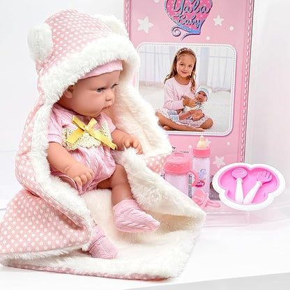 Baby Doll with Accessories Soft Blanket 12 Inch Baby Dolls for Toddlers 1-3-5 Years Old Girl Gifts Playset Toy