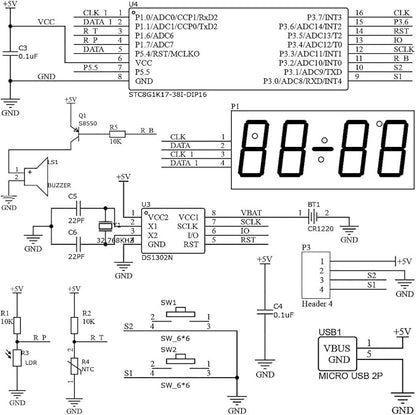 DIY Soldering Practice Kit, Digital Alarm Clock Soldering Kit, 4-Digit Display, RGB Color Modes, Electronic Soldering Project