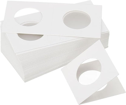 PATIKIL 2x2 Coin Flips, 350 Pack 29mm Cardboard Coin Holder Paper Coin Holders for Coin Collection Supplies Collector, White