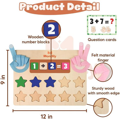 Educational Math Board Learning, Math Manipulatives & Number Counting Blocks for Kids, Addition and Subtraction Counters Math Homeschool Kindergarten Supplies & Birthday Gifts