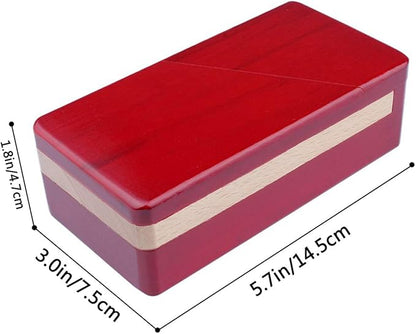 DC-BEAUTIFUL Impossible Puzzle Master Secret Opening Wooden Red Magic Box With Secret Drawer - Mysterious Gift Puzzle