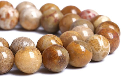 120PCS 6MM Natural Stone Coral Jade Chrysanthemum Beads for Jewelry Making DIY Bracelet