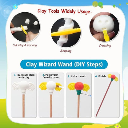 Col-Pary Magic Wand Making Kit, DIY Craft Painting Set,DIY Wand Making for Halloween Supplies,Kids Gift,Wizard Cosplay Birthday Party Decor,School Rewards,Student Activities-51pcs in All