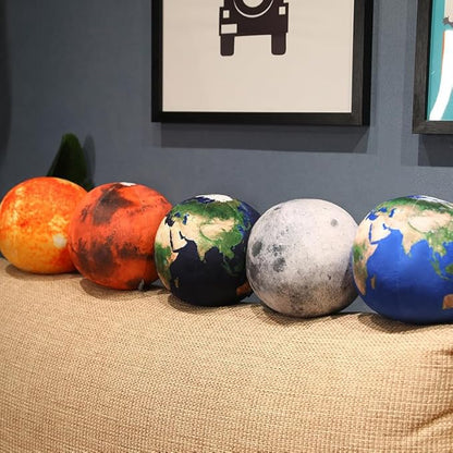 Ultra-ealistic 3D Planet,Moon,Earth,The Sun,Pillow Plush Toys,for Kids Teens Adults, for Teachers and Parents, Educational Toy Learning, 10.6 in (Dark Blue Earth)