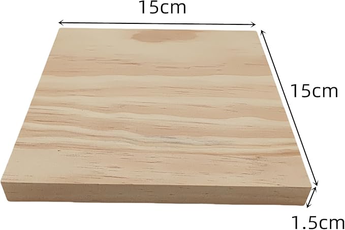 6PCS Unfinished Wood Square Blocks for Crafts, 6x6x0.6in Blank Wooden Squares Pine Wood Boards for Wood Carving,DIY Wood Coasters,Painting & Burning