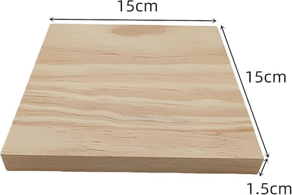 6PCS Unfinished Wood Square Blocks for Crafts, 6x6x0.6in Blank Wooden Squares Pine Wood Boards for Wood Carving,DIY Wood Coasters,Painting & Burning