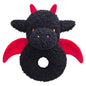 Baby Dragon Soft Rattle Toy, Plush Dinosaur Infant Shaker Rattle Easy-Grasp Stuffed Animal Toy, Gifts for Newborns Babies Toddlers Boys Girls, Black, 6 Inches
