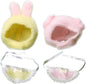 2 Sets of Clothes for Doll, 4 Pcs Accessories for 17cm & 15cm Outfits (No Doll), Double Joy Twin Pack - Small Pink Pig Head Cover + Pink bib, + Milk Powder Rabbit Head Cover + Yellow bib