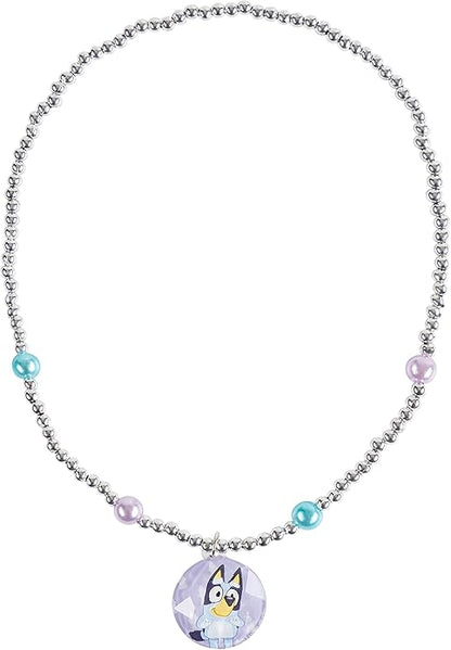 LUV HER Girls 4 Piece Costume Toy Jewelry Box Set with Silver Rings, Bead Bracelet and Necklace Ages 3+