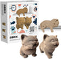 QBRIX Another 3 Cats 3D Puzzle for Adults, DIY Craft Kit for Home Decor, 3D Model Kit for Teens, Creative Gift for Boys & Girls 14+, Cardboard Model Building Kit