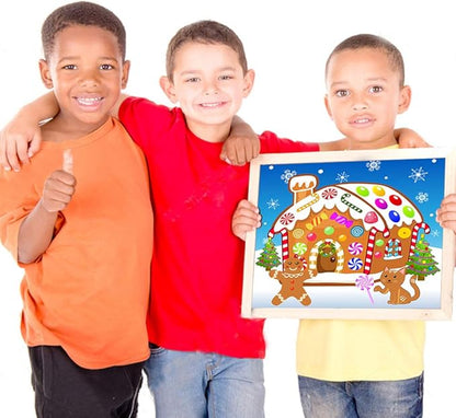 Make-A-Gingerbread House Stickers Christmas Party Game/Craft/Activity/Favor/Supplies for kids16pcs