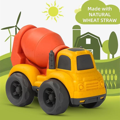 Toddler Car Toys for 1-3 Year Old, BPA Free, Phthalates Free, PVC, Dump Truck, Mixer Cement, Easter Christmas Birthday Gifts for 2 3 4 Year Boy Girl. Dishwasher Safe, Recycled Plastic