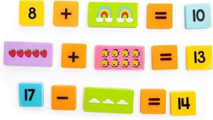Educational Insights Math Dominoes Addition & Subtraction - Includes 60 Symbol & 40 Picture Dominoes, Gift for Ages 3+