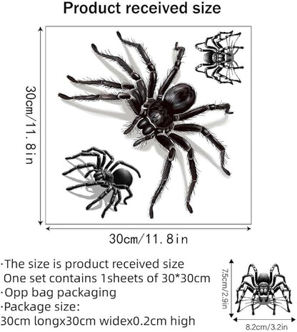 1 Spider Window Stickers, Halloween Window Decorations, Realistic and Terrifying Effects, Waterproof, Suitable for Outdoor Use, Simple Adhesive Stickers, Party Haunted House Prank Decorations
