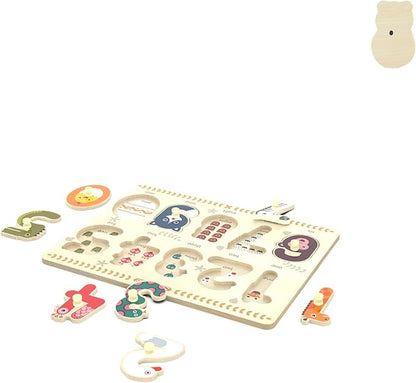 Puzzles for Toddlers 2-4, Wooden Puzzle for Toddlers, Wood Peg Puzzle for Preschool Kids, Number Learning Puzzles Baby Board Toys, 1 2 3 Shape Knob Puzzle for Girls Boys 18Months and Up