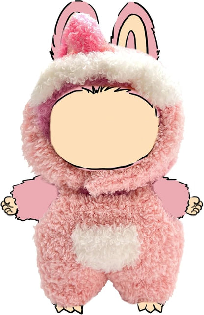 Clothes for Doll, Pink Plush Outfit for 17 cm (6.7in) Dolls, Keychain Accessories for Dolls - Cute Clothes for Boys Girls Birthday (Pink Dinosaurs)