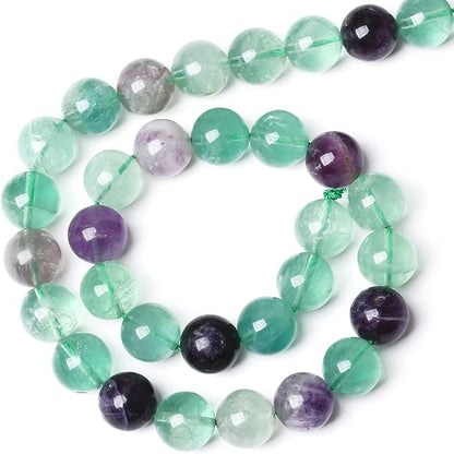 10MM 38PCS Natural Stone Green Fluorite Gemstone Beads for Jewelry Making DIY Bracelet 1 Strand