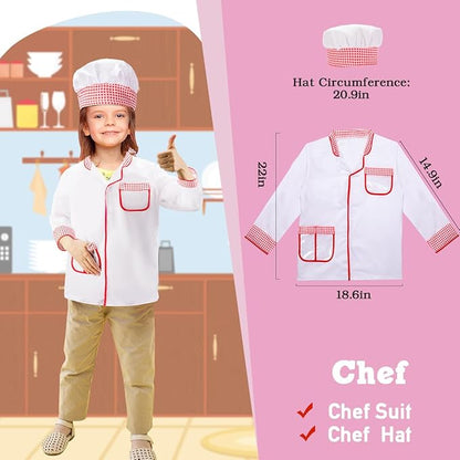 LOYO Kids Role Play Dress Up Clothes for 3-8 Years Old Play, 3 Sets Policeman/Chef/Doctor Costume for Kids And Toddlers Boys and Girls Halloween Costumes