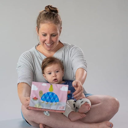 Taf Toys Savannah Infant Tummy-time Soft Crinkle Activity Book with Huge Baby Safe Mirror, 3D Activities, Textures and a Soft Baby Teether