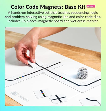 Ozobot Color Code Magnets Base Kit: Interactive Coding Learning Tool for Kids Ages 5+, Enhances Logic & Problem-Solving Skills, Classroom Education, 36 Tiles, Evo Required Not Included