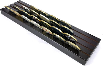 Aomcisi 4 Rows Coin Holder, Military Collectible Challenge Coin Display Holder Stand,Holds 32-36 Coins (Large)
