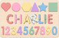 Name Puzzle for Kids Personalized, 1st Birthday Girl and Boy,Custom Baby Easter Gifts with Engraved Text on Back, Montessori Learning Toys for Boy & Girl (Pink Gradient)