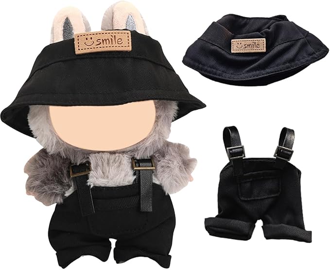 17cm Doll Clothes Set, Premium Jeans & Knitted Sweater Outfit for 17cm 15cm Dolls, Cute Dress Up Fashion, No Doll Included (Leopard, 17cm/15cm)