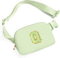 Gitus Gifts for 8 9 10 11 12 Year Old Girls Belt Bag Fanny Pack Crossbody Bags with Initial Letter Patch Cute Stuff Birthday Gifts for Teen Girls Women Personalized Trend Stuff (Light Green-Q)