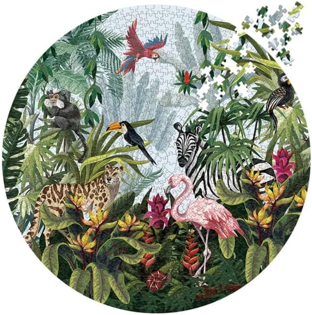 MaxRenard Game 1000 Pieces Jigsaw Puzzle Round Puzzle Toy Animal Party
