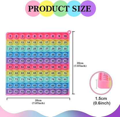 Number Game P0PP Math Toy, Exercise Children's Logical Thinking, Relieve Stress, Fidget Game for Teachers to Create a Variety of Math Operations [1-100 Number Table]