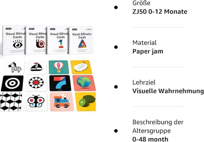 beiens High Contrast Baby Flashcard, 80 Pcs 160 Page Black White Colorful Visual Stimulation Learning Activity Card for Babies Ages 0-3-6-12-36 Months, 5.5'' x 5.5'' Newborn Infants Toys Gift