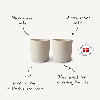 mushie Dinnerware Cups For Kids | Made in Denmark, Set of 2 (Vanilla)