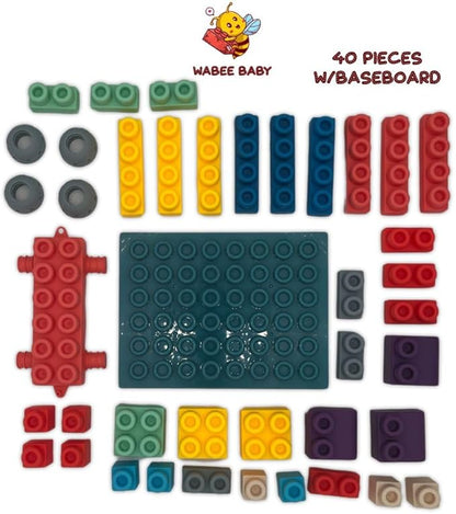 Big Soft Toddler Blocks 1-3, 40-Pieces with Baseboard for Building Stacking Playing and Booklet - Great Gift, Toys for Ages 2+, 2-3, 3-5 and 4-8 Boys, Girls