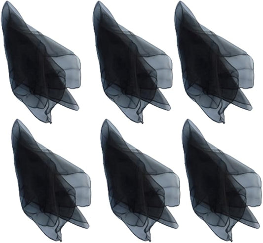 Hoerev Pack of 6 Dancing Juggling Scarves for Decoration Colors Scarves,Size 24"x24",60cmx60cm (Black)