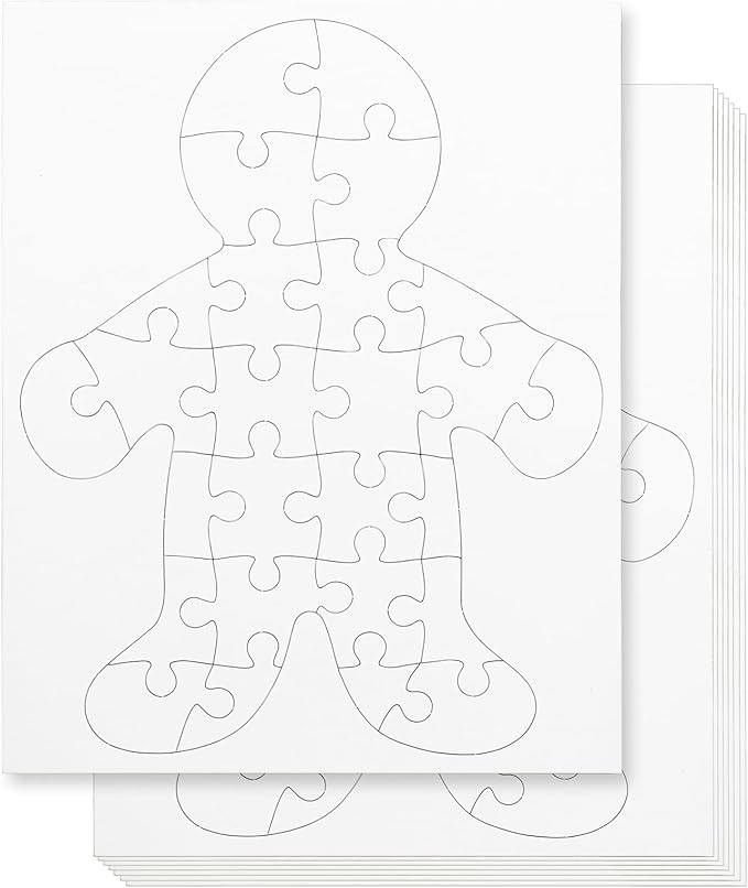 Hygloss 24 Blank Person-Shaped Puzzles – 8.5 x 10.5 Inches – Ideal for All-About-Me Activities – Write, Draw, and Decorate – 26 Pieces Each