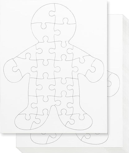 Hygloss 24 Blank Person-Shaped Puzzles – 8.5 x 10.5 Inches – Ideal for All-About-Me Activities – Write, Draw, and Decorate – 26 Pieces Each
