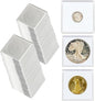 Coin Capsule Coin Snap Holder 2 x 2 Inch Half Dollar Coin Holder, Coin Cases for Collectors Coin Sleeves Collectors for Coin Collection Supplies (White Foam Gasket, 40)