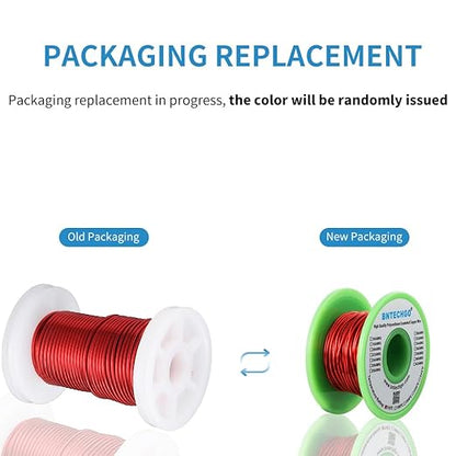 BNTECHGO 26 AWG Magnet Wire - Enameled Copper Wire - Enameled Magnet Winding Wire - 2 oz - 0.0157" Diameter 1 Spool Coil Red Temperature Rating 155℃ Widely Used for Transformers Inductors