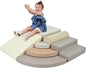 Merax 7-Piece Soft Foam Blocks, Baby Soft Climbing Toys for Toddlers 1+, Indoor Climbing Crawling Activity Play Set, Corner Soft Play Climber Set, Cappuccino