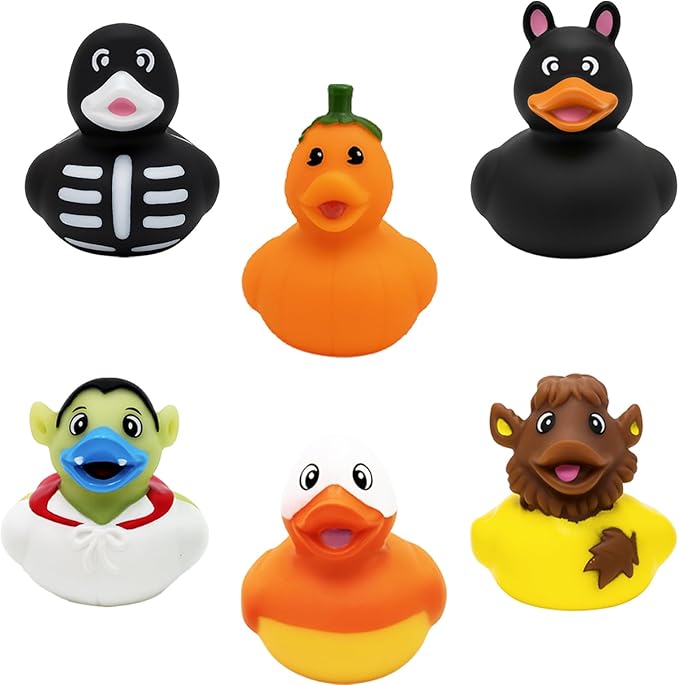Halloween Rubber Duck Toy Duckies for Kids, Fun Bath Birthday Gifts Baby Showers Summer Beach and Pool Activity, 2" (50-Pack)