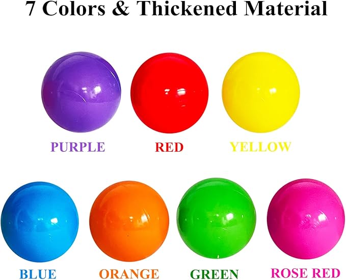 LANGXUN 50 100 200 Soft Plastic Ball Pit Balls for Kids, Gift for Baby Toddler Birthday Christmas, Ball Pit Play Tent, Baby Kiddie Pool Water Toys, Party Decoration