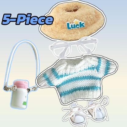 15cm & 17cm Doll Clothes Outfits Set - Premium Dress Up Bundle with Exquisite Accessories | Soft Fabric Fashion Doll Costume for 15-17cm Dolls (Blue Sweater-5)