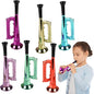 ArtCreativity 7 Inch Metallic Trumpets, Set of 12, Fun Plastic Musical Instruments Noise Makers for Parties and Events, Music Toys for Kids, Cool Birthday Party Favors for Boys and Girls