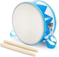 Kids Drum Set, 8 Inch Wooden Drum Toys with an Adjustable Strap, 2 Drumsticks, Educational Musical Sensory Percussion Musical Instrument Toy for Toddlers Kids Baby